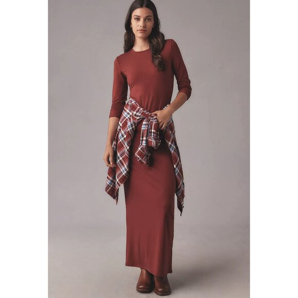 New Reformation Tommie Knit Maxi Dress Chianti Red Medium $198 - Picture 1 of 10